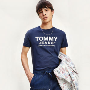 Tommy Jeans pánské tmavě modré tričko Essential - L (C87)